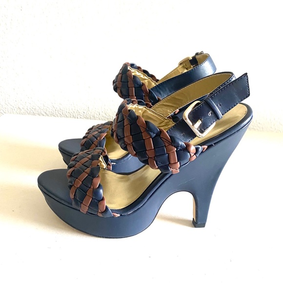 Shoe dazzle woman’s charisia navy heel sandal -7 - Picture 3 of 8